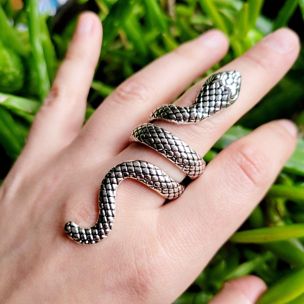 Snake Wrap Silver Ring - Women's Silver Snake Coil Ring